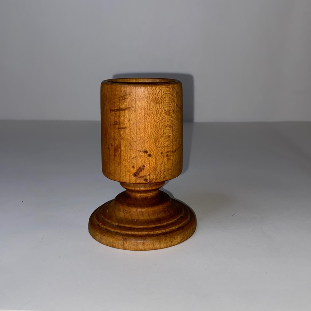 Wooden Egg Cup or Pillar Candleholder